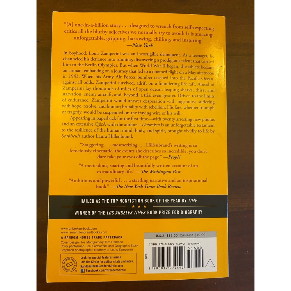 Unbroken Paperback Book - Picture 3 of 3